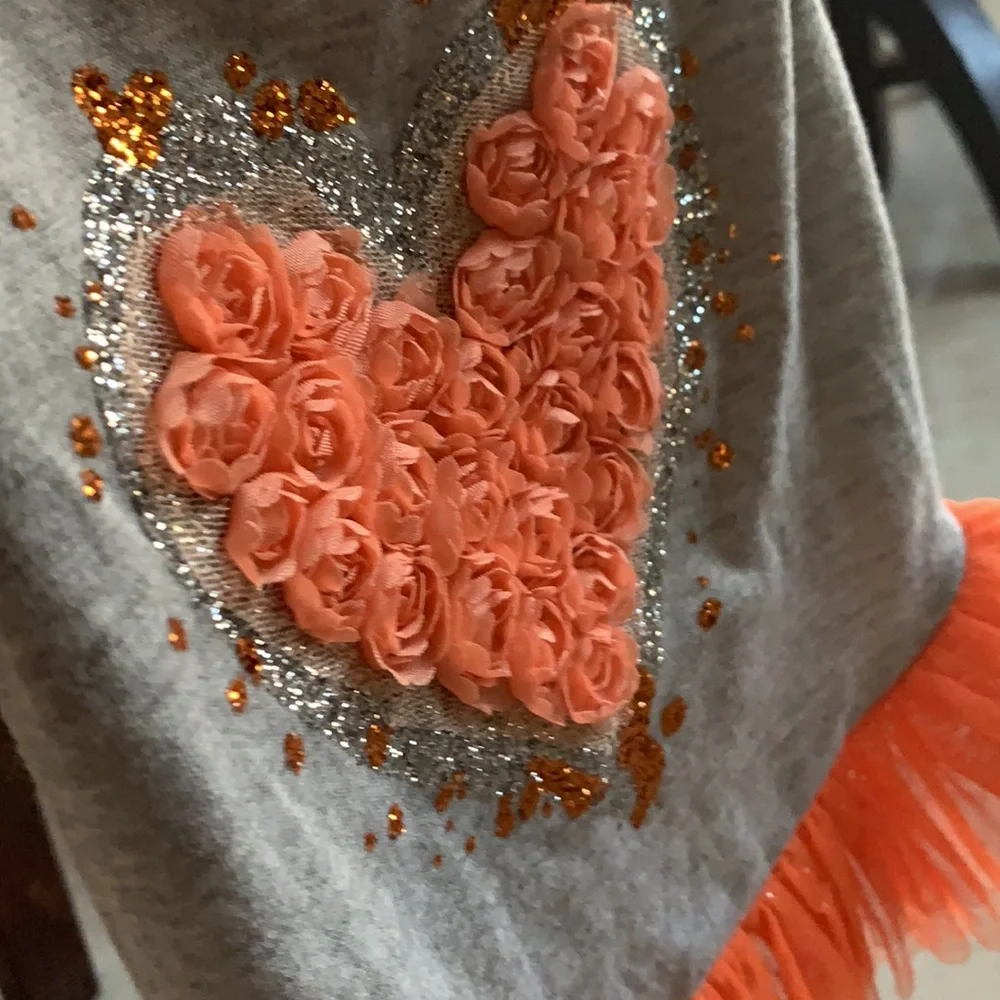 Dog heart dress with flowers